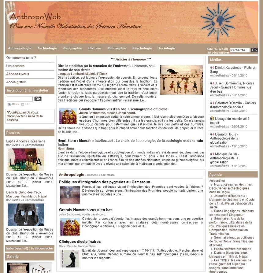 Le Portail des sciences humaines, www.anthropoweb.com Le Portail des sciences humaines, www.anthropoweb.com