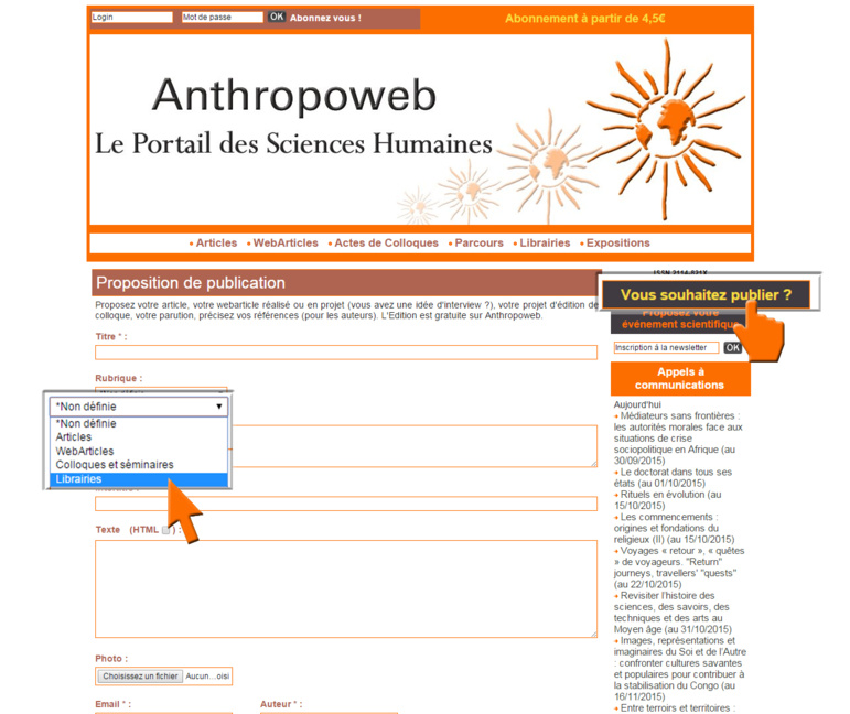 Anthropoweb : votre espace