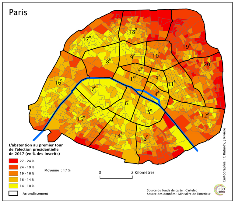 Figure 7 : L'abstention au 1er tour de la présidentielle (Agrikoliansky, 2017)