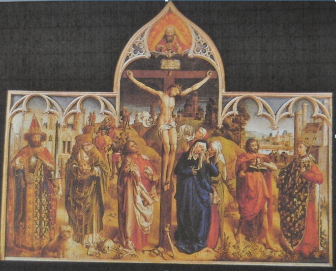 Ecole française, <em>La Crucifixion du Parlement de Paris</em>, milieu du XVe siècle, Paris, Musée du Louvre (Repr.:Robert Jacob, <em>Images de la Justice</em>, France, Le Léopard d'Or, 1994, p66.)