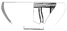 Fragment de bol <em>White Slip II</em> de Cannatello, Sicile, extrait de Vagnetti L., « How Far did White Slip Pottery Travel ? Some Evidence from Italy and from the Libyan Coast », Karageorghis V. (éd.), <em>The White Slip Ware of Late Bronze Age Cypr