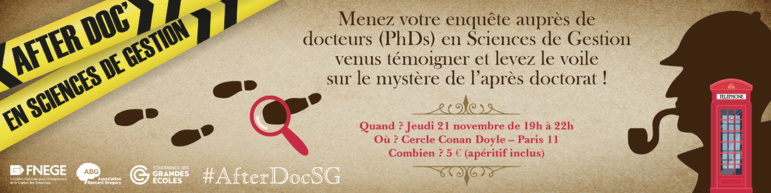 L'After Doc' revient le 21 novembre 2019 à 19h au cercle Conan Doyle (Paris) L'After Doc' revient le 21 novembre 2019 à 19h au cercle Conan Doyle (Paris)