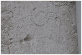Figure 11 : Graffiti représentant des coqs sur les murs de l’église Saint-Denis de Paillart.