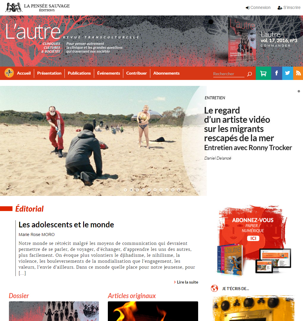 Le nouveau site de la Revue partenaire L'autre est ouvert