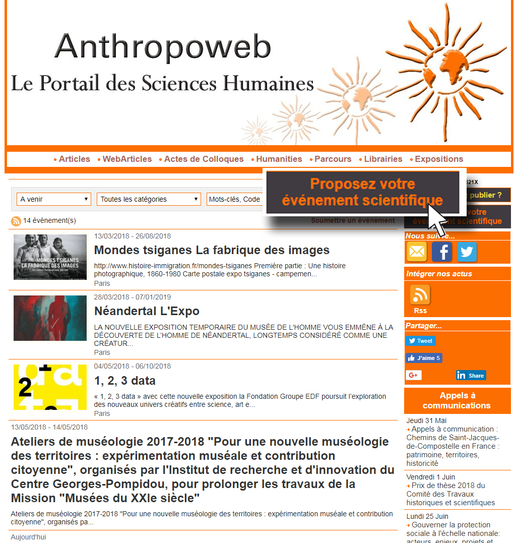 Nouveau : les agendas sont désormais gratuits sur Anthropoweb !