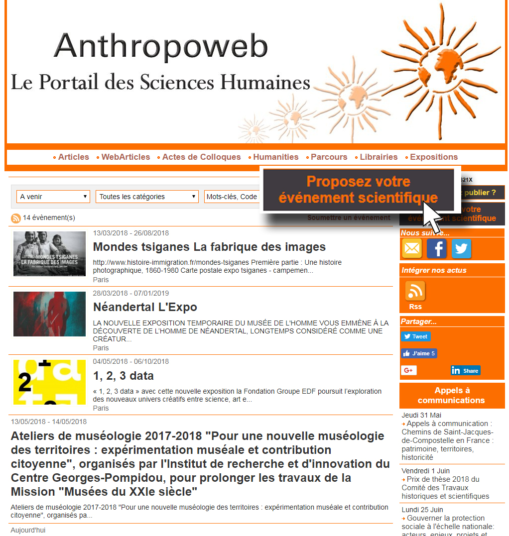 Nouveau : les agendas sont désormais gratuits sur Anthropoweb ! Nouveau : les agendas sont désormais gratuits sur Anthropoweb !