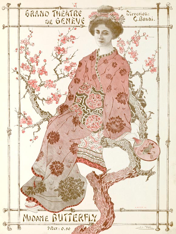 Programme du Grand Théâtre de Genève Madame Butterfly, saison 1909 - 1910 Bibliothèque de Genève