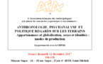 Anthropologie, Psychanalyse et politique regards sur les terrains. Appartenances et globalisation, sexes et identités : modes de production